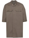 Rick Owens Strap-detail Shirt With Classic Collar For Men