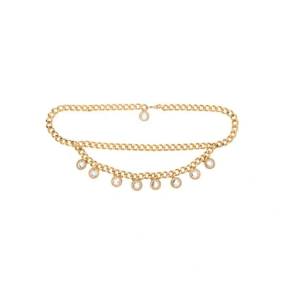 Rowen Rose Crystal-embellished Chain Belt In Gold