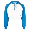 Sunnei Logo-print Panelled Hoodie In White/blue