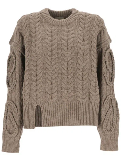 The Garment Brown Canada Cable Braided Sweater In Hazelnut