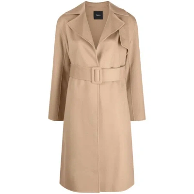 Theory Coat  Woman Color Camel
