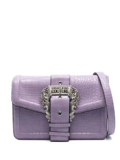 Versace Jeans Couture Baroque-buckled Small Shoulder Bag In Purple