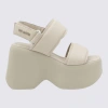 VIC MATIE VIC MATIE WHITE LEATHER PLATFROM SANDALS