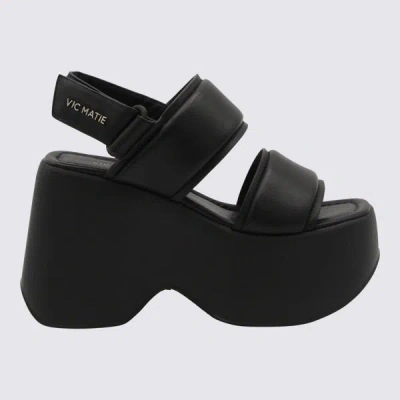 Vic Matie Vic Matiē Woman Sandals Black Size 8 Soft Leather