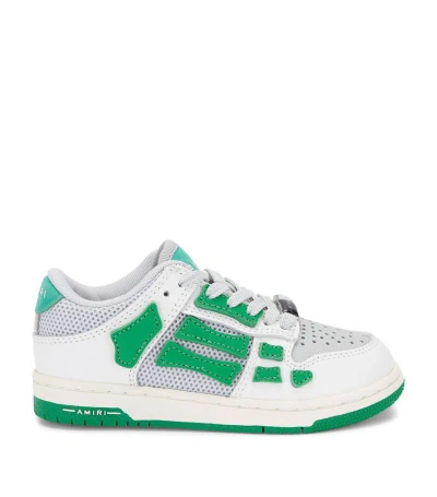 Amiri Kids' Skeltop Leather Snekaers In Green Oth