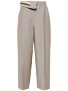 Fendi High-waisted Pleated Front Trousers With Side Pockets In Gray