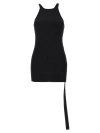 Rick Owens Drkshdw Basic Vintage-effect Tank Top With Strap In White/black