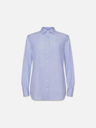 Frame The Borrowed Pocket Shirt Chambray Blue Cotton