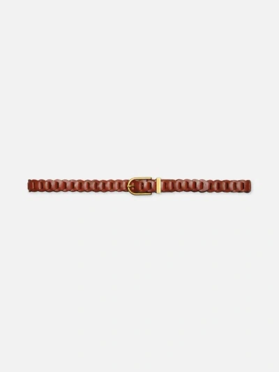 Frame Braided Belt Whiskey 100% Leather In Gold