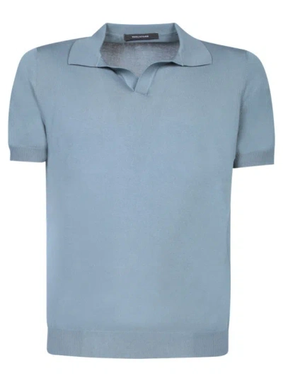 Tagliatore Cotton Polo Shirt In Blue