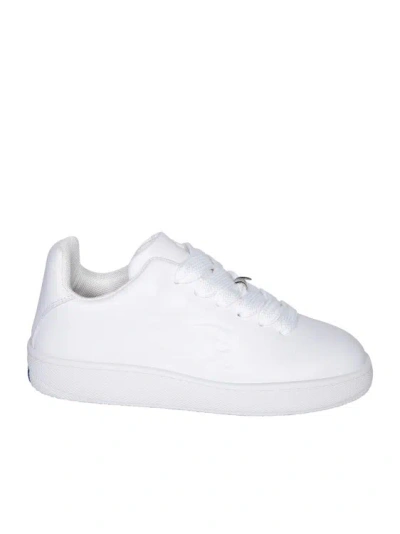 Burberry Logo Embossed Lace-up Sneakers In White