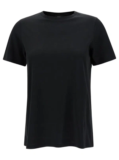 THEORY BLACK CREWNECK T-SHIRT IN COTTON WOMAN