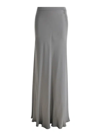 ANTONELLI MAXI GREY SKIRT WITH SPLIT AT THE BACK IN ACETATE BLEND WOMAN