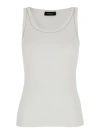 FABIANA FILIPPI WHITE TANK TOP WITH CHAIN-DETAIL IN COTTON WOMAN
