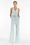 Amanda Uprichard Ethan Denim Jumpsuit Iceberg In Iceberg