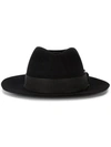 MAISON MICHEL MAISON MICHEL BLACK RICO FEDORA HAT,106101100112280196