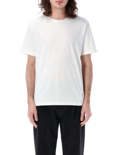 Thom Browne Side Slit Relaxed Short-sleeve Tee In White