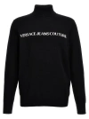 VERSACE JEANS COUTURE LOGO INTARSIA SWEATER SWEATER, CARDIGANS BLACK