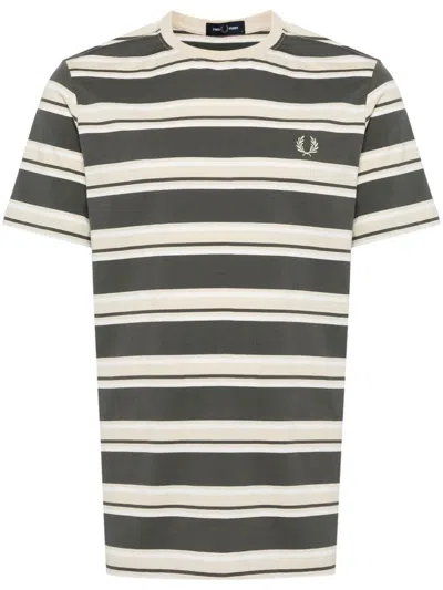 Fred Perry Fp Stripe T-shirt In Green