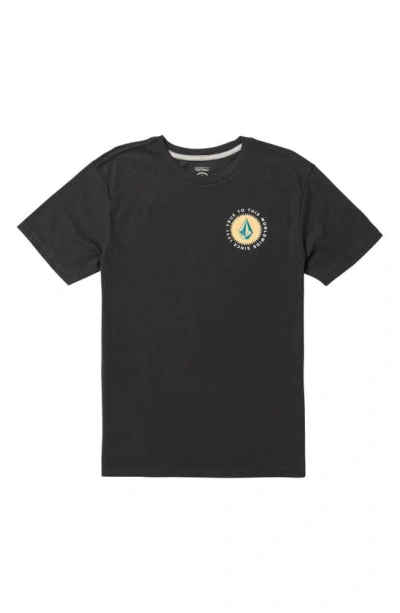 Volcom Kids' Shaped Up Graphic T-shirt In Washed Black Heather