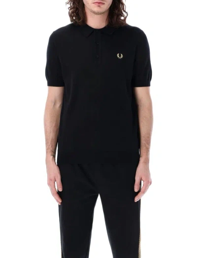 Fred Perry Classic Knitted Polo衫 In Black