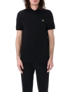 Fred Perry Logo Motif Polo Shirt In Black