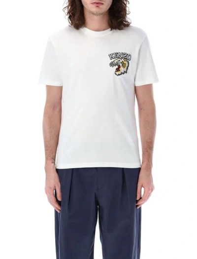 Kenzo Tiger Varsity Classic Tee In Off White