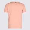 THOM BROWNE THOM BROWNE PINK AND WHITE COTTON T-SHIRT