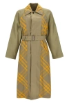 Burberry Bradford Check-print Reversible Gabardine Coat In Cream