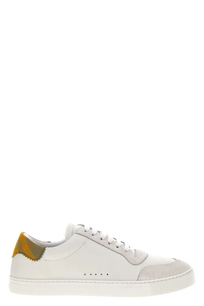 Burberry Men Check Trainers In White