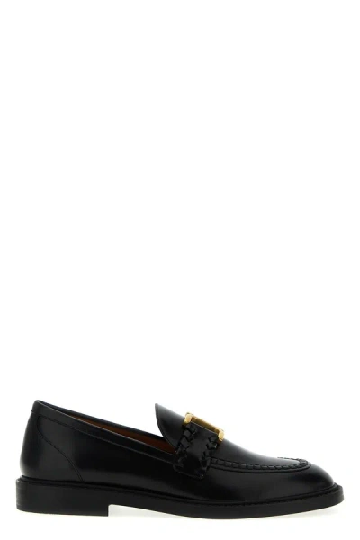 Chloé Marcie Round Toe Loafers In Black