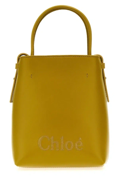 Chloé Micro Chloe Sense Bucket Bag In Green