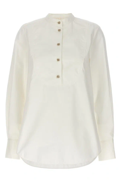 Chloé Women Knot Button Shirt In White