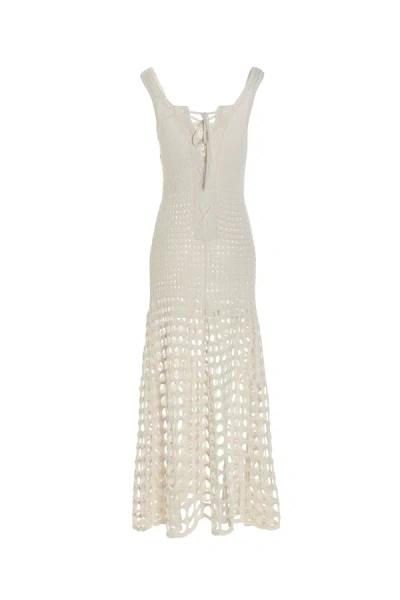 Chloé Macramé Dress In White