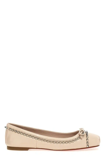 Christian Louboutin Mamadrague Leather Ballet Flats In Cream