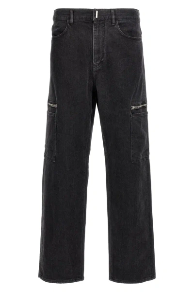Givenchy Cargo Pants In Denim In Black