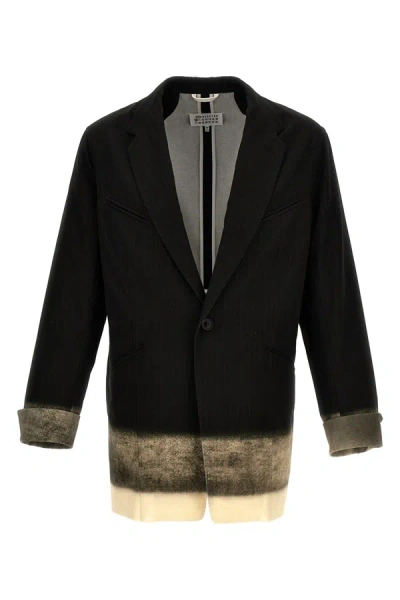 Maison Margiela Pinstriped Trompe L'oeil Blazer Gray