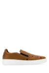 MCM MCM WOMAN CARAMEL CANVAS AND LEATHER TERRAIN SLIP ONS