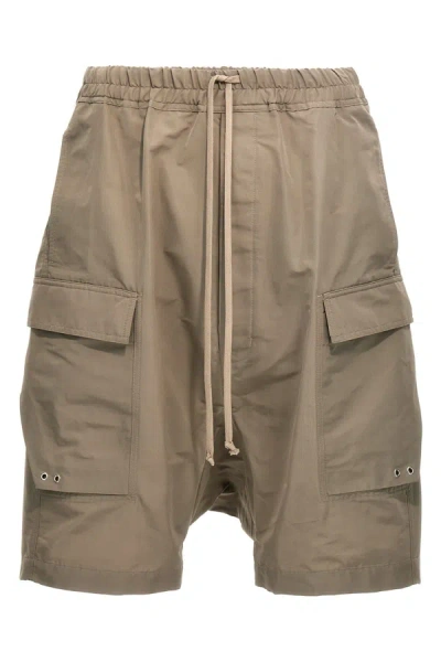 Rick Owens Cargo Pods Bermuda Shorts In Cream