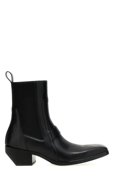 Rick Owens Heeled Silver Boots In Black