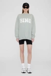 Anine Bing Tyler Sweatshirt Satin Bing In Sage Green In Green