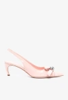 Ferragamo Bow Knot Decal High Heels In Pink