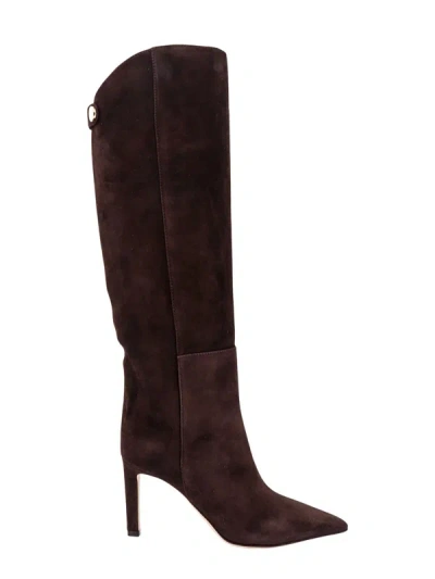 Jimmy Choo Pointed Toe Boots In Brown