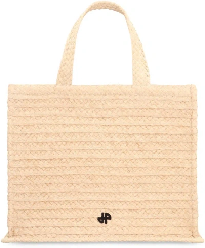 Patou Braided Handle Shopper Bag In Panna