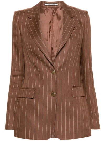 Tagliatore Pinstriped Single-breasted Blazer In Black