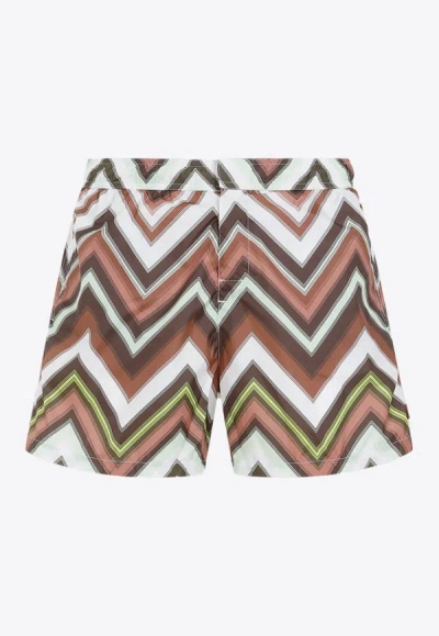 Missoni Zigzag Swim Trunks In Multicolor