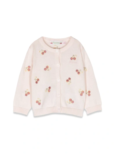 Bonpoint Babies' Girls Pale Pink Cotton Cherry Cardigan