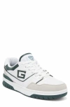 Guess Men's Narsi Low Top Lace Up Fashion Sneakers In Light Grey/ White/ Dark Green