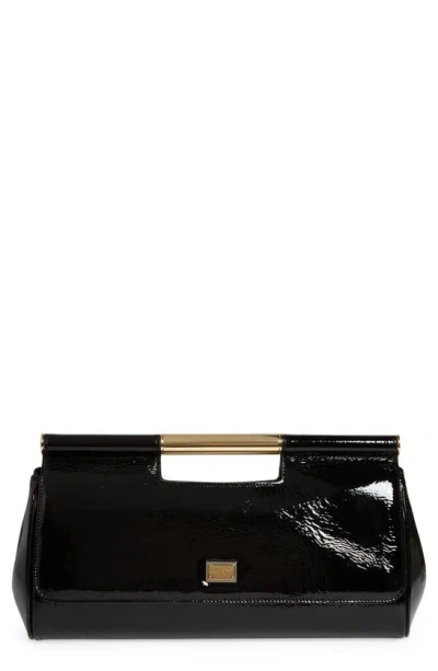 Dolce & Gabbana Large Sicily Clutch Handbag In Black