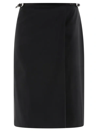 Givenchy Voyou Wrap Skirt In Cotton Taffetas In Black